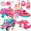 11-in-1 Pink Dream Travel Vehicles Playset Toys for Girls Age 3-6 view 1