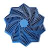 3D Printed Fractal Fidget Star Toy, Dual Motion Whirling Sensory Toy for ADHD Stress Relief, Expandable PLA Desk Toy for Adults & Office Workers (Navy Blue Silver S) view 1