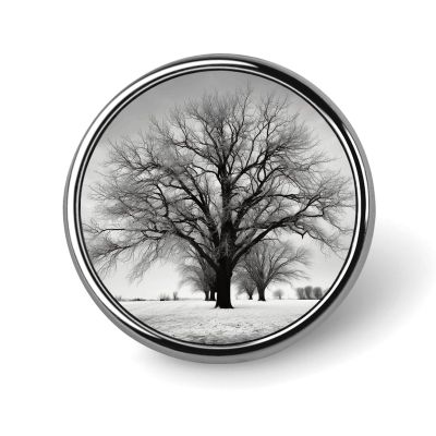 Black and White Tree Blank Round Badges Round Badge DIY Pin Back Buttons Clear Button Pins for Craft Projects Badge Making Accessories