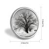 Black and White Tree Blank Round Badges Round Badge DIY Pin Back Buttons Clear Button Pins for Craft Projects Badge Making Accessories view 2