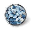 Blue Hibiscus Flower Blank Round Badges Round Badge DIY Pin Back Buttons Clear Button Pins for Craft Projects Badge Making Accessories view 1