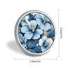Blue Hibiscus Flower Blank Round Badges Round Badge DIY Pin Back Buttons Clear Button Pins for Craft Projects Badge Making Accessories view 2