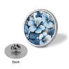Blue Hibiscus Flower Blank Round Badges Round Badge DIY Pin Back Buttons Clear Button Pins for Craft Projects Badge Making Accessories view 3