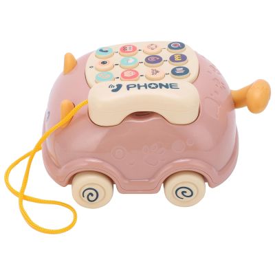 FUNFANG Kids Cute Mobile Phone Toy 16 Different Functions Children Simulation Cat Phone Car (Pink)