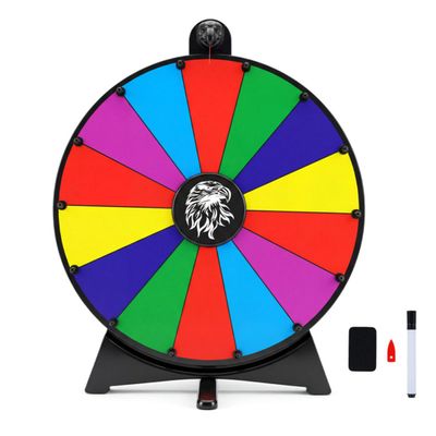 24" Spinning Prize Wheel with Foldable Stand - Stand-Up & Tabletop Fortune Wheel for Carnival & Trade Show, 20"x13"x24"