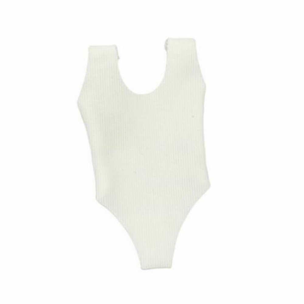 1/12 Scale Single-Piece Swimsuit Premium Cloth Material Female Action Figure Bodysuit Fashionable Design 6 Inch Figure Swimsuit for Hobbyists, White