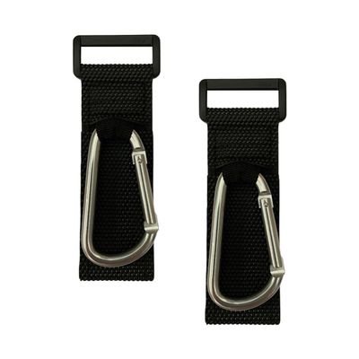 MAJORMENCH 2pcs D-Shaped Stroller Hooks Stroller Bag Hanging Hooks Carabiner Clips for Pushchair and Wheelchair Organizer Silver