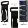 MAJORMENCH 2pcs D-Shaped Stroller Hooks Stroller Bag Hanging Hooks Carabiner Clips for Pushchair and Wheelchair Organizer Silver view 3