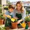 Gardening Tools for Kids 10 Piece Outdoor Garden Set 22x19x12cm 680g | Watering Can Shovel Rake Apron Flower Pot | Kids Gardening Kit for Boys Girls Outdoor Lawn Yard Beach Farm Play view 4