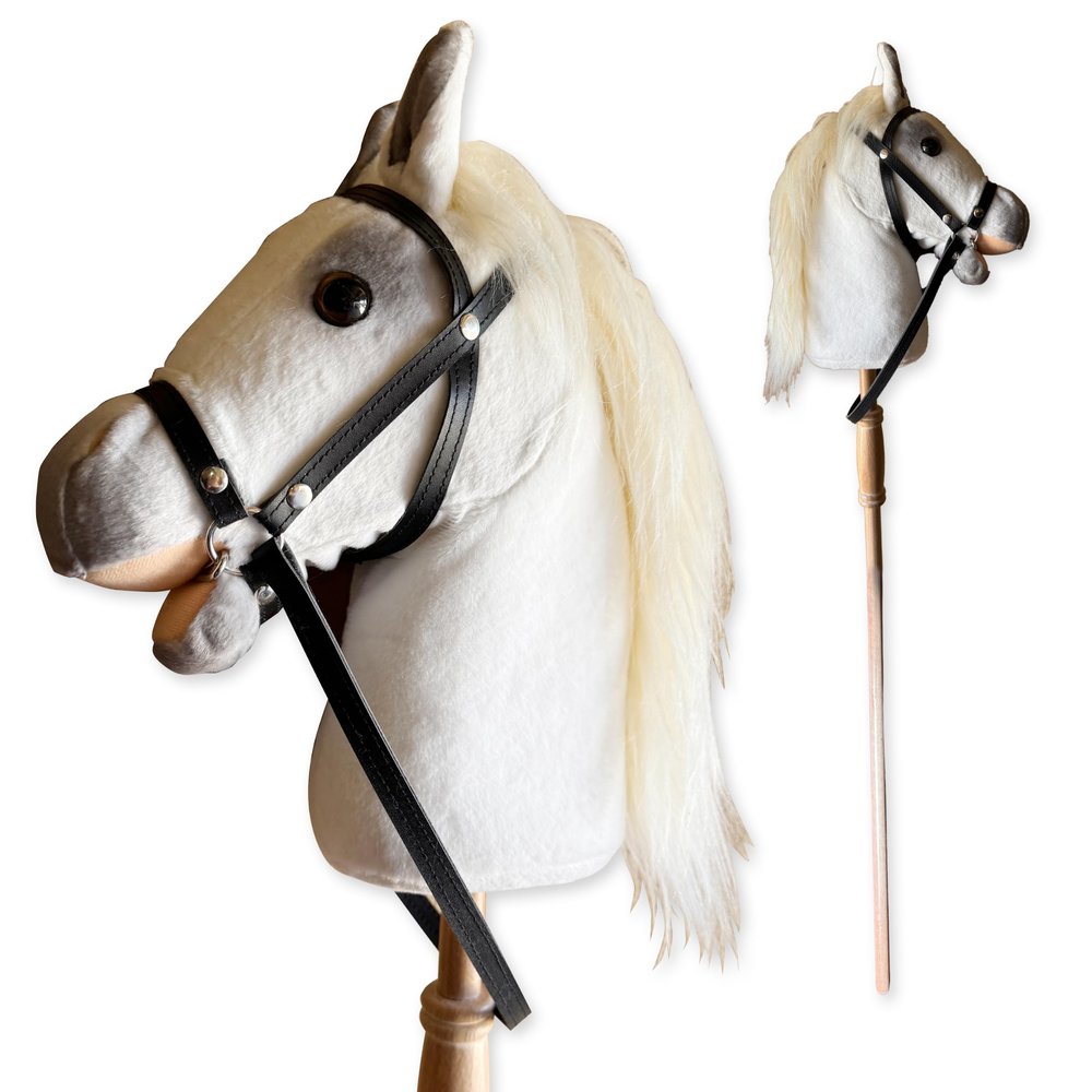 Nature Bound Plush Handcrafted Hobby Horse Stick Pony Provides Fun Pretend Play for Toddlers, 36-Inch with Sound Effects (White)