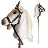 Nature Bound Plush Handcrafted Hobby Horse Stick Pony Provides Fun Pretend Play for Toddlers, 36-Inch with Sound Effects (White) view 1