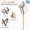 Nature Bound Plush Handcrafted Hobby Horse Stick Pony Provides Fun Pretend Play for Toddlers, 36-Inch with Sound Effects (White) view 2