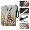 OTVEE Easter Rabbits Coloured Eggs Card Binder 4 Pocket Trading Card Binder Holder Fits 400 Cards with 50 Sleeves Card Collection Binder Album Book Holder for Baseball Football Games Cards view 4