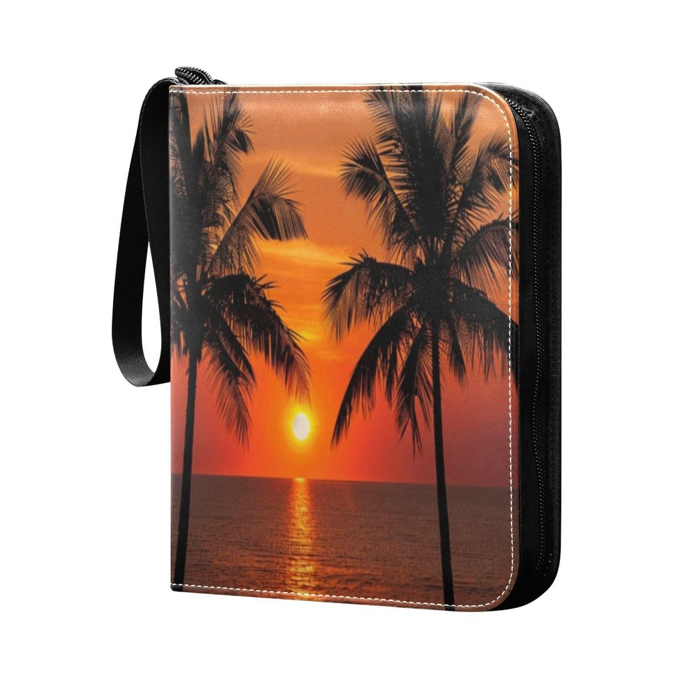 OTVEE Setting Sun Card Binder 4 Pocket Trading Card Binder Holder Fits 400 Cards with 50 Sleeves Card Collection Binder Album Book Holder for Baseball Football Games Cards