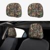 2 Pack Cold Tree Camouflage Print Universal Car Headrest Cover Elastic, Cute Stylish Car Seat Head Rest Cover Protector, Interior Front & Rear Seat Headrest Pads Decor For Womens Car Suv Auto view 1