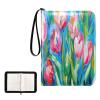 OTVEE Tulips Card Binder 4 Pocket Trading Card Binder Holder Fits 400 Cards with 50 Sleeves Card Collection Binder Album Book Holder for Baseball Football Games Cards view 2