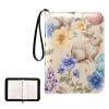 OTVEE Cute Easter Bunnies Eggs Flowers Card Binder 4 Pocket Trading Card Binder Holder Fits 400 Cards with 50 Sleeves Card Collection Binder Album Book Holder for Baseball Football Games Cards view 2