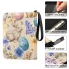 OTVEE Cute Easter Bunnies Eggs Flowers Card Binder 4 Pocket Trading Card Binder Holder Fits 400 Cards with 50 Sleeves Card Collection Binder Album Book Holder for Baseball Football Games Cards view 4