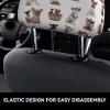 2 Pack Cute Chihuahua Pug Pattern Print Universal Car Headrest Cover Elastic, Cute Stylish Car Seat Head Rest Cover Protector, Interior Front & Rear Seat Headrest Pads Decor For Womens Car Suv Auto view 4