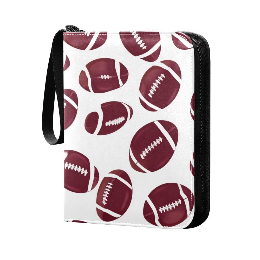 OTVEE Red Americans Football Card Binder 4 Pocket Trading Card Binder Holder Fits 400 Cards with 50 Sleeves Card Collection Binder Album Book Holder for Baseball Football Games Cards