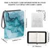 OTVEE Marble Green Card Binder 4 Pocket Trading Card Binder Holder Fits 400 Cards with 50 Sleeves Card Collection Binder Album Book Holder for Baseball Football Games Cards view 3