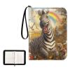 OTVEE Happy Zebra Card Binder 4 Pocket Trading Card Binder Holder Fits 400 Cards with 50 Sleeves Card Collection Binder Album Book Holder for Baseball Football Games Cards view 2