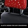 2 Pack Red And White Polka Dots Print Universal Car Headrest Cover Elastic, Cute Stylish Car Seat Head Rest Cover Protector, Interior Front & Rear Seat Headrest Pads Decor For Womens Car Suv Auto view 4
