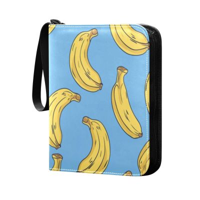 OTVEE Banana Card Binder 4 Pocket Trading Card Binder Holder Fits 400 Cards with 50 Sleeves Card Collection Binder Album Book Holder for Baseball Football Games Cards