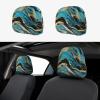 2 Pack Turquoise Blue Gold Marble Print Universal Car Headrest Cover Elastic, Cute Stylish Car Seat Head Rest Cover Protector, Interior Front & Rear Seat Headrest Pads Decor For Womens Car Suv Auto view 1