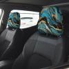 2 Pack Turquoise Blue Gold Marble Print Universal Car Headrest Cover Elastic, Cute Stylish Car Seat Head Rest Cover Protector, Interior Front & Rear Seat Headrest Pads Decor For Womens Car Suv Auto view 2