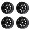 4pcs 1.9 Inch RC Beadlock Wheel Hub, Aluminum Alloy Beadlock Rim for Axial SCX10 90046, 8 - Hole Metal Wheel Hub with Realistic Design for 1/10 RC Crawler Car Upgrade (Black) view 2