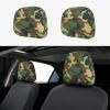 hgnblsip 2 Pack Green Military Camo Print Universal Car Headrest Cover Elastic, Cute Stylish Car Seat Head Rest Cover Protector, Interior Front & Rear Seat Headrest Pads Decor for Womens Car SUV Auto view 1