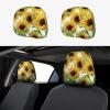 hgnblsip 2 Pack Yellow Sunflowers Print Universal Car Headrest Cover Elastic, Cute Stylish Car Seat Head Rest Cover Protector, Interior Front & Rear Seat Headrest Pads Decor for Womens Car SUV Auto view 1