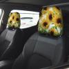 hgnblsip 2 Pack Yellow Sunflowers Print Universal Car Headrest Cover Elastic, Cute Stylish Car Seat Head Rest Cover Protector, Interior Front & Rear Seat Headrest Pads Decor for Womens Car SUV Auto view 2
