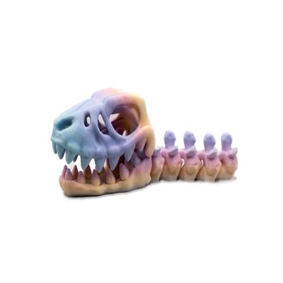 3D Printed Articulated Dragon Fidget Toy, Pastel Gradient, PLA, Poseable Segmented Body, Desk Toy for Kids, Teens and Adults