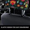 2 Pack Sugar And Skulls And Flowers Print Universal Car Headrest Cover Elastic, Cute Stylish Car Seat Head Rest Cover Protector, Interior Front & Rear Seat Headrest Pads Decor For Womens Car Suv Auto view 4