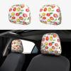 hgnblsip 2 Pack Peach Print Leaf Print Universal Car Headrest Cover Elastic, Cute Stylish Car Seat Head Rest Cover Protector, Interior Front & Rear Seat Headrest Pads Decor for Womens Car SUV Auto view 1
