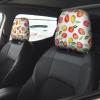 hgnblsip 2 Pack Peach Print Leaf Print Universal Car Headrest Cover Elastic, Cute Stylish Car Seat Head Rest Cover Protector, Interior Front & Rear Seat Headrest Pads Decor for Womens Car SUV Auto view 2