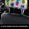 hgnblsip 2 Pack Rainbow Pineapple Print Universal Car Headrest Cover Elastic, Cute Stylish Car Seat Head Rest Cover Protector, Interior Front & Rear Seat Headrest Pads Decor for Womens Car SUV Auto view 4