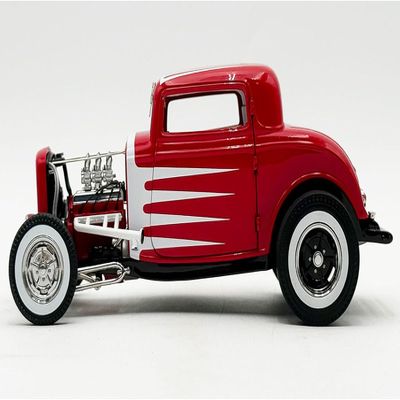 1932 3 Window Coupe Peppermint Twist Red with White Graphics Limited Edition to 372 Pieces Worldwide 1/18 Diecast Model Car by Acme A1805026