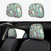 2 Pack Sweet Basset Hound Florals Print Universal Car Headrest Cover Elastic, Cute Stylish Car Seat Head Rest Cover Protector, Interior Front & Rear Seat Headrest Pads Decor For Womens Car Suv Auto view 1