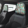 2 Pack Sweet Basset Hound Florals Print Universal Car Headrest Cover Elastic, Cute Stylish Car Seat Head Rest Cover Protector, Interior Front & Rear Seat Headrest Pads Decor For Womens Car Suv Auto view 2