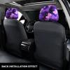 2 Pack Purple Cute Butterfly Print Print Universal Car Headrest Cover Elastic, Cute Stylish Car Seat Head Rest Cover Protector, Interior Front & Rear Seat Headrest Pads Decor For Womens Car Suv Auto view 3