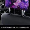 2 Pack Purple Cute Butterfly Print Print Universal Car Headrest Cover Elastic, Cute Stylish Car Seat Head Rest Cover Protector, Interior Front & Rear Seat Headrest Pads Decor For Womens Car Suv Auto view 4