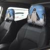 2 Pack Snow Mountain Penguin Print Universal Car Headrest Cover Elastic, Cute Stylish Car Seat Head Rest Cover Protector, Interior Front & Rear Seat Headrest Pads Decor For Womens Car Suv Auto view 2