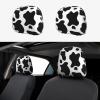 hgnblsip 2 Pack Black and White Cow Print Universal Car Headrest Cover Elastic, Cute Stylish Car Seat Head Rest Cover Protector, Interior Front & Rear Seat Headrest Pads Decor for Womens Car SUV Auto view 1