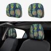 2 Pack Tropical Fruit Pineapple Print Universal Car Headrest Cover Elastic, Cute Stylish Car Seat Head Rest Cover Protector, Interior Front & Rear Seat Headrest Pads Decor For Womens Car Suv Auto view 1