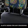 2 Pack Tropical Fruit Pineapple Print Universal Car Headrest Cover Elastic, Cute Stylish Car Seat Head Rest Cover Protector, Interior Front & Rear Seat Headrest Pads Decor For Womens Car Suv Auto view 4