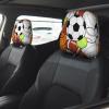 hgnblsip 2 Pack Sports Ball Print Universal Car Headrest Cover Elastic, Cute Stylish Car Seat Head Rest Cover Protector, Interior Front & Rear Seat Headrest Pads Decor for Womens Car SUV Auto view 2
