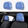 2 Pack Blue Folk Art Pattern Print Universal Car Headrest Cover Elastic, Cute Stylish Car Seat Head Rest Cover Protector, Interior Front & Rear Seat Headrest Pads Decor For Womens Car Suv Auto view 1